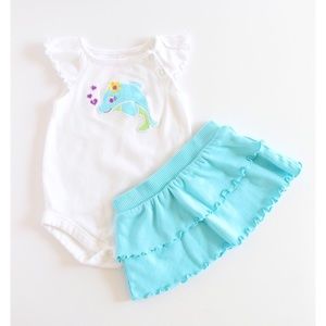 **SOLD** Baby Girls Dolphin Bodysuit & Skirt